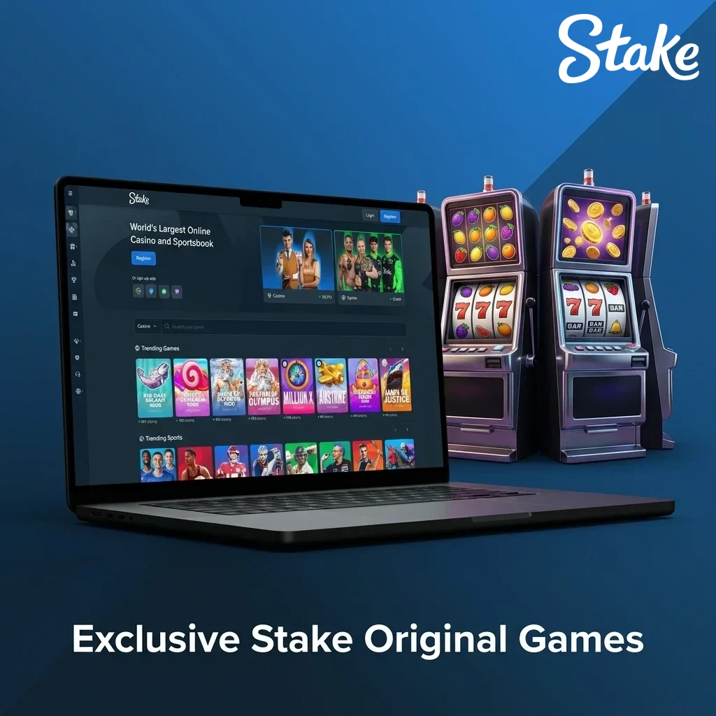 Exclusive Stake Original Games including Dice, Blackjack, Roulette, Plinko, Limbo, and Keno provably fair casino titles